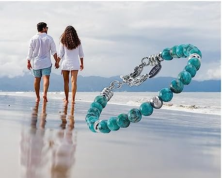 10:10 Beaded Bracelet For Men & Women, Natural Stone 6 MM Made In Italy