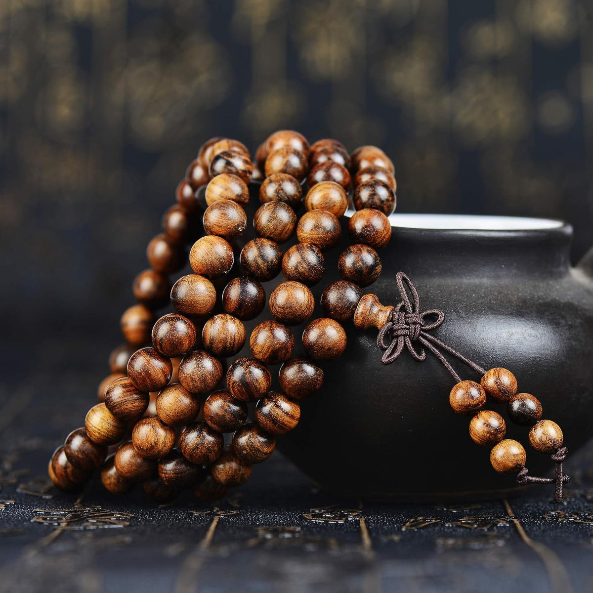 Mala Beads Bracelet 108 8mm Prayer Meditation Sandalwood Elastic…