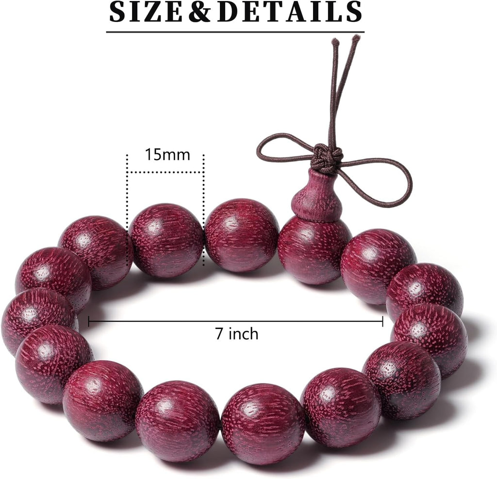 Beads 15 mm Diameter, 15 pcs, Handcrafted Natural Wooden