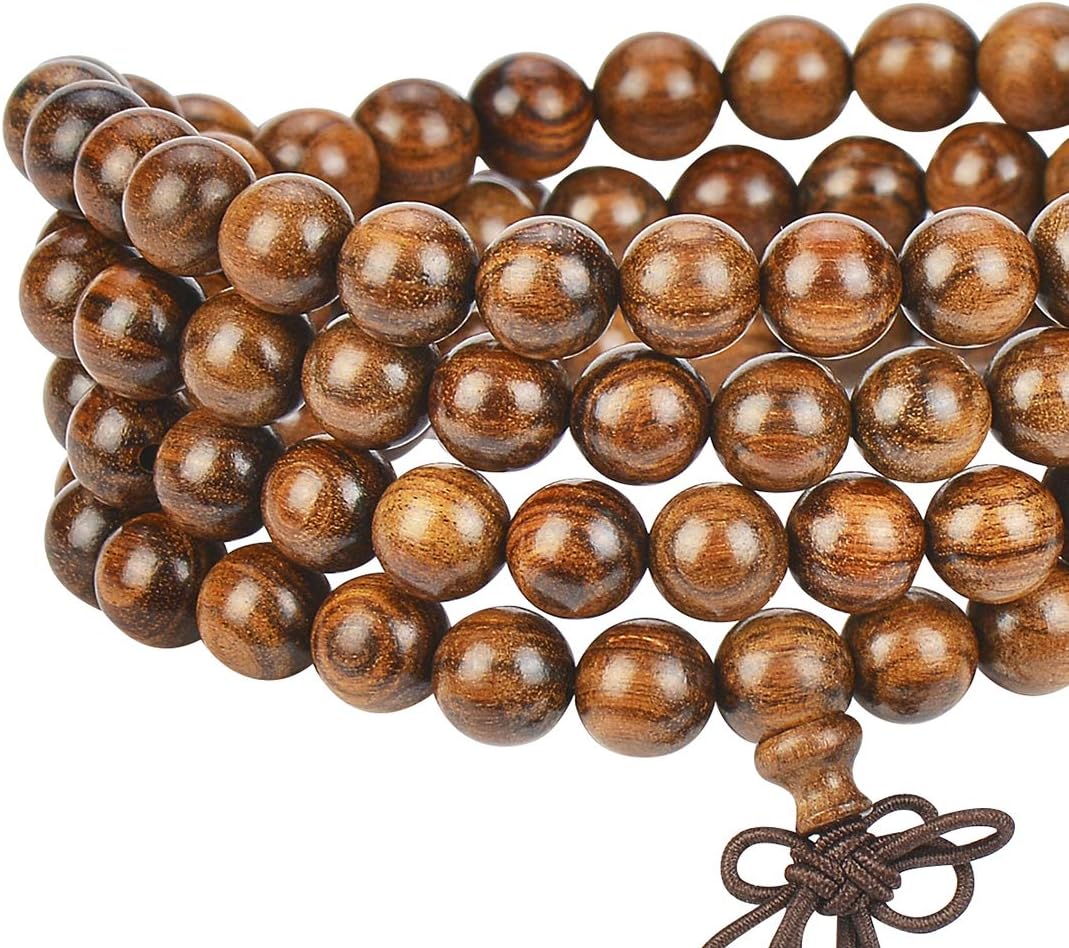 Mala Beads Bracelet 108 8mm Prayer Meditation Sandalwood Elastic…