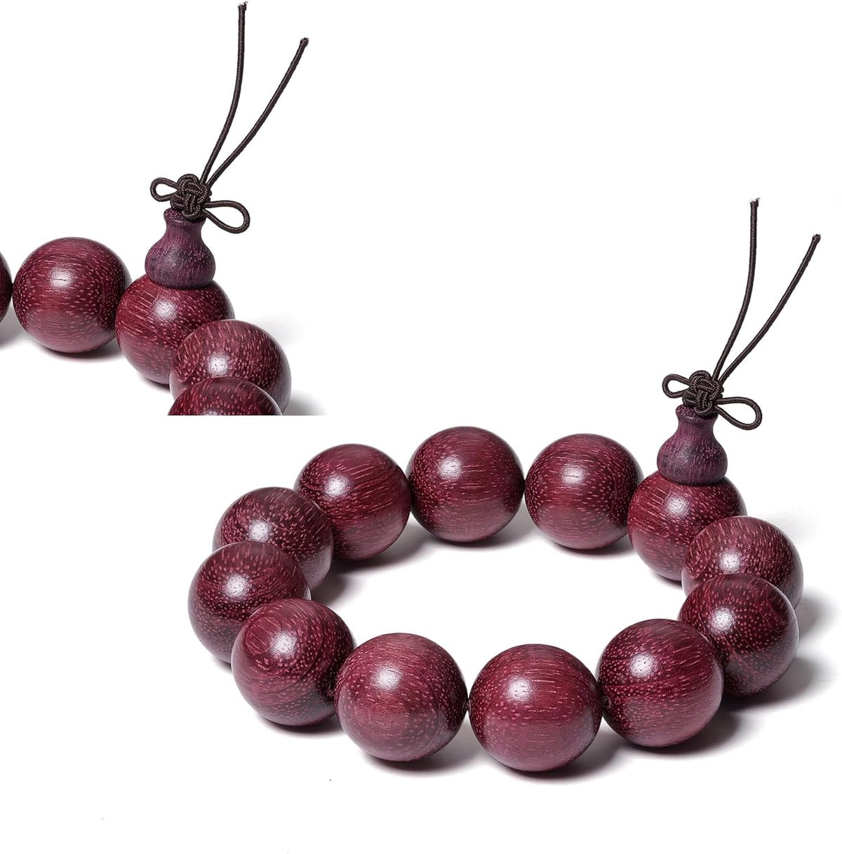 Beads 15 mm Diameter, 15 pcs, Handcrafted Natural Wooden