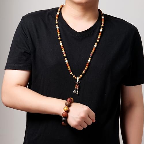 Handcrafted Wooden Bead Bracelet, Multi-Color Prayer Bracelet, 1 Piece