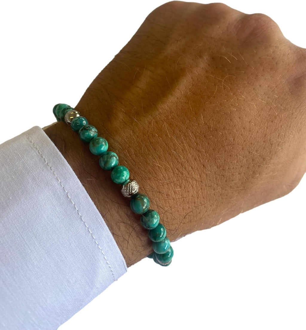10:10 Beaded Bracelet For Men & Women, Natural Stone 6 MM Made In Italy