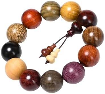 Wooden Prayer Bead Bracelet, Traditional Buddhist Mala Bracelet, 1 Piece