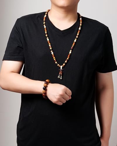 Handcrafted Wooden Bead Bracelet, Multi-Color Prayer Bracelet, 1 Piece