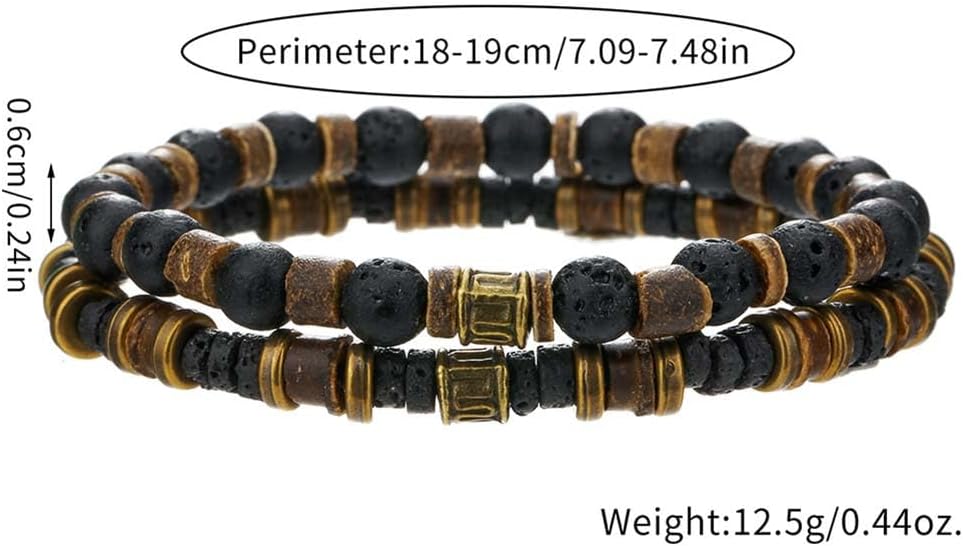 Puka Shell Bracelet for Men Wooden Bracelets Turquoise Stack Beaded Minimalist Trendy Jewelry for Friend Gift