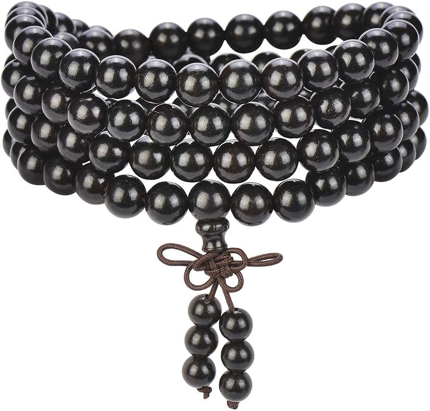 Mala Beads Bracelet 108 8mm Prayer Meditation Sandalwood Elastic…