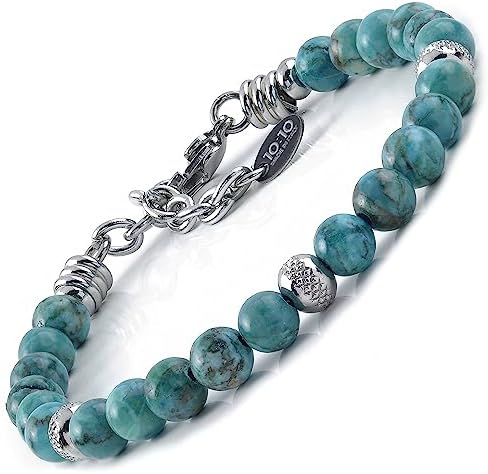 10:10 Beaded Bracelet For Men & Women, Natural Stone 6 MM Made In Italy