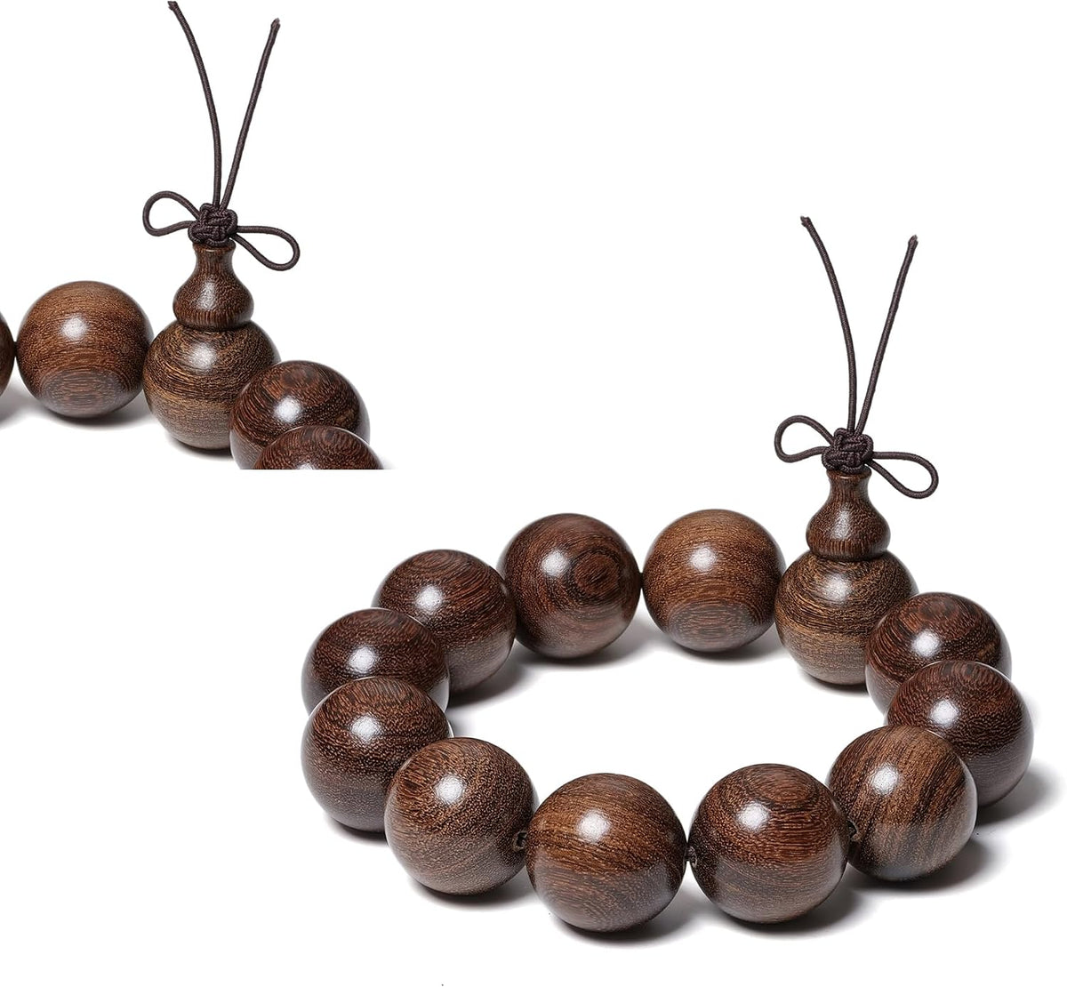 Wooden Prayer Bead Bracelet, Traditional Buddhist Mala Bracelet, 1 Piece