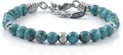 10:10 Beaded Bracelet For Men & Women, Natural Stone 6 MM Made In Italy
