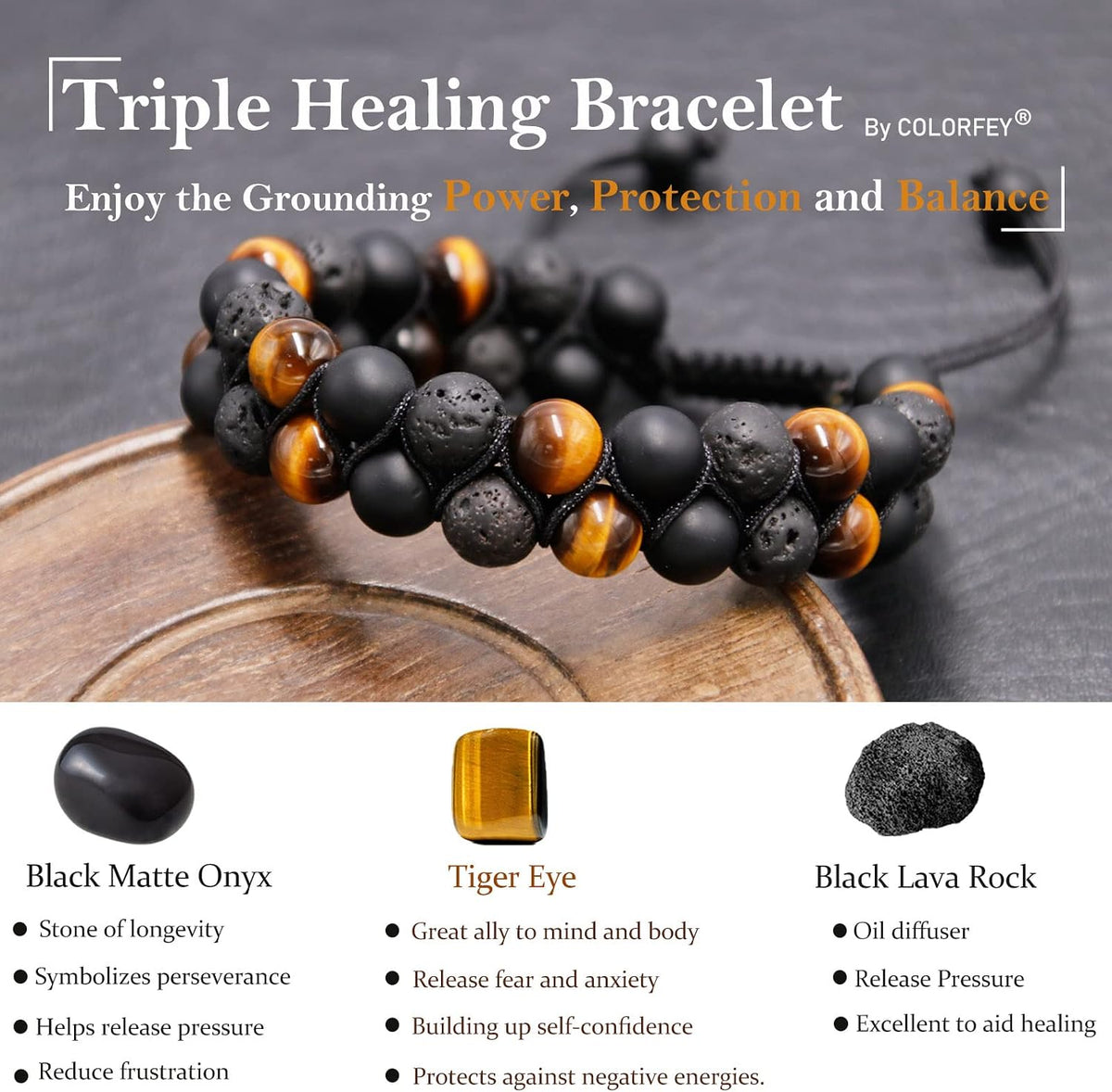 Triple Protection Bracelet for Men Women
