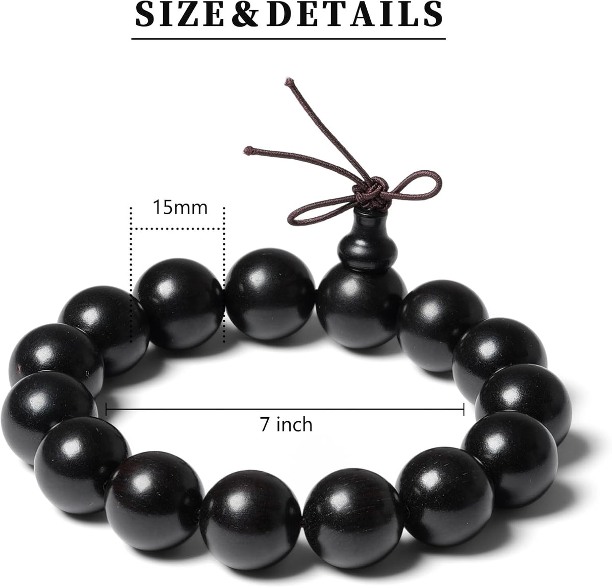 Beads 15 mm Diameter, 15 pcs, Handcrafted Natural Wooden