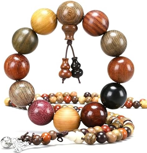 Handcrafted Wooden Bead Bracelet, Multi-Color Prayer Bracelet, 1 Piece