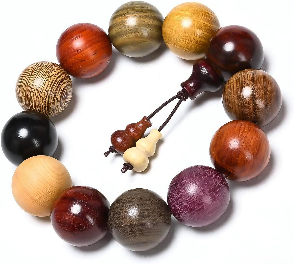 Beads 15 mm Diameter, 15 pcs, Handcrafted Natural Wooden