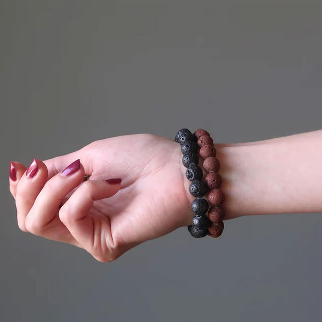 Tiger Eye Bracelet For Men 8MM Natural Stone Stretch Adjustable Black Crystal Beaded Bracelet for Men Women Gifts