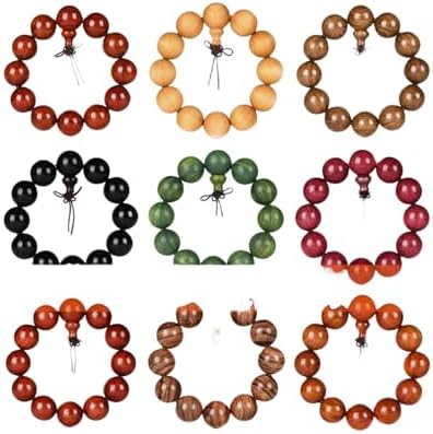 Wooden Prayer Bead Bracelet, Traditional Buddhist Mala Bracelet, 1 Piece