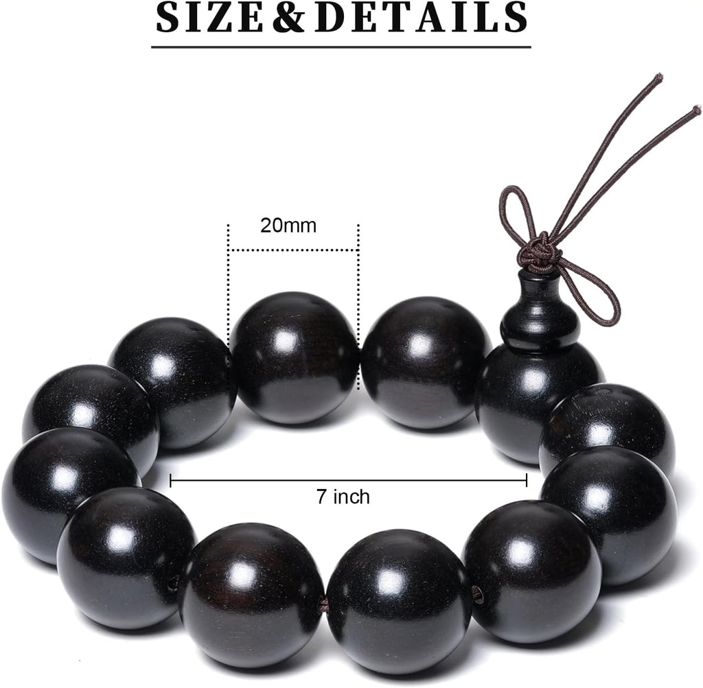 Wooden Prayer Bead Bracelet, Traditional Buddhist Mala Bracelet, 1 Piece