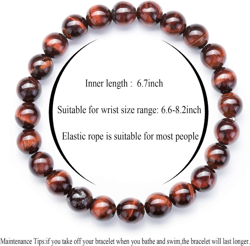 Men Women 8mm Natural Stone Lava Rock Diffuser Bracelet