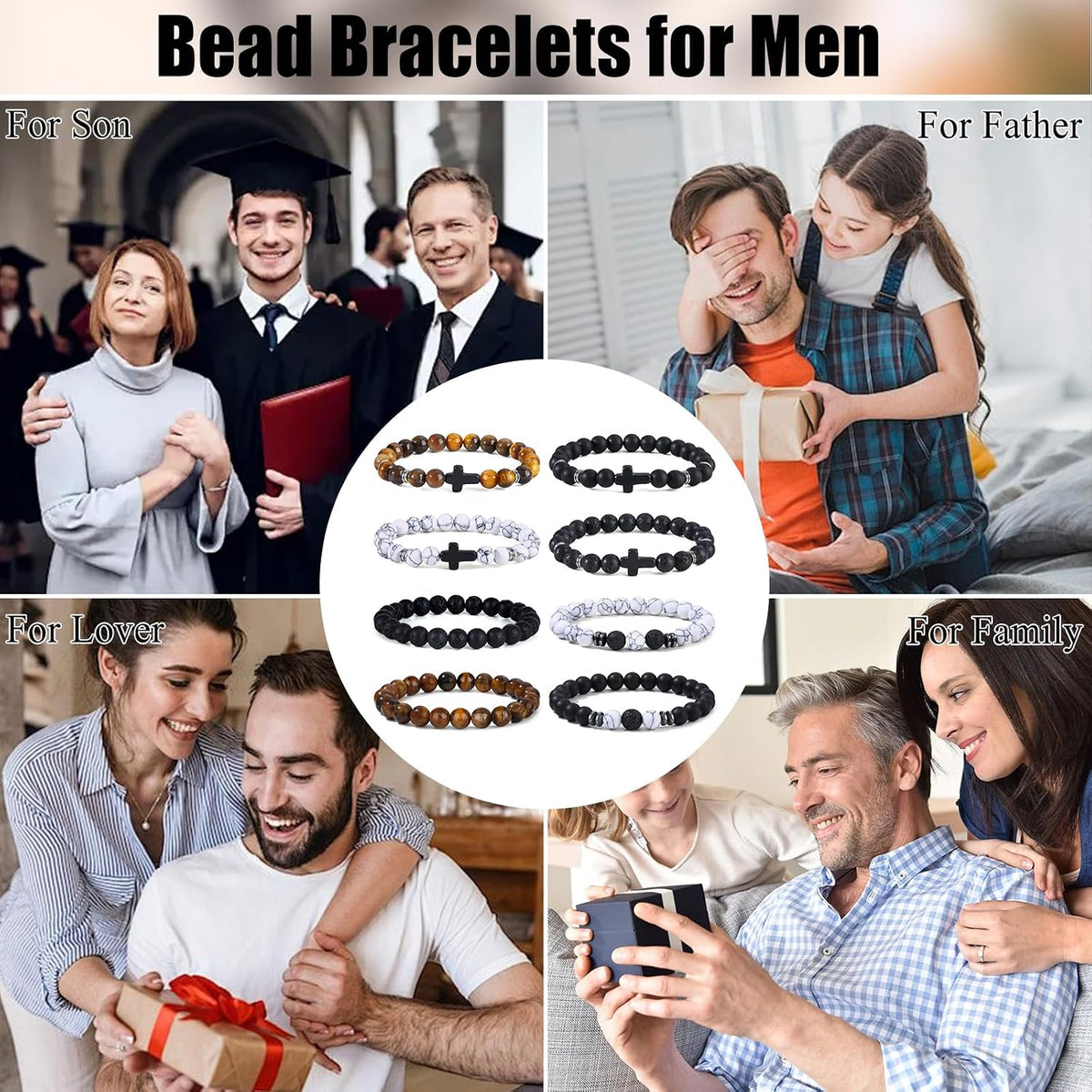 4-12 PCS Bracelets for Men