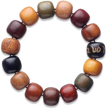 Handcrafted Wooden Bead Bracelet, Multi-Color Prayer Bracelet, 1 Piece
