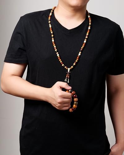 Handcrafted Wooden Bead Bracelet, Multi-Color Prayer Bracelet, 1 Piece