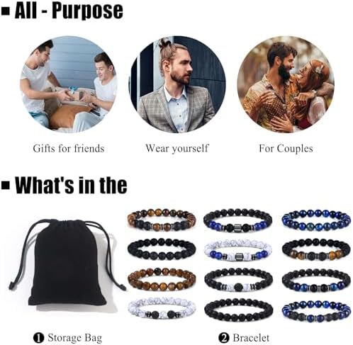 4-12 PCS Bracelets for Men