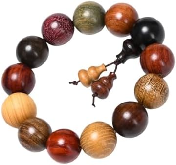 Handcrafted Wooden Bead Bracelet in Mixed Natural Wood Colors, Prayer Bracelet for Men or Women, 1 Piece