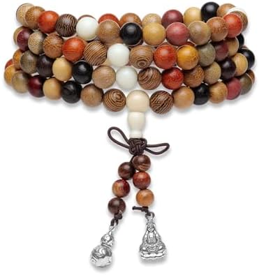 Handcrafted Wooden Bead Bracelet, Multi-Color Prayer Bracelet, 1 Piece