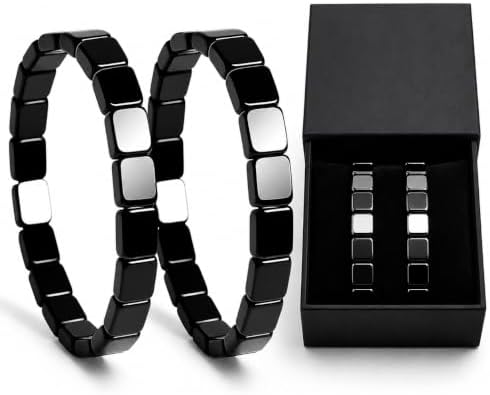 2Pcs Hematite Bracelet For Men, Reclaim Your Edge & Confidence Natural Hematite Beaded Stretch Bracelet