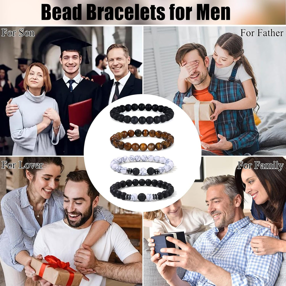 4-12 PCS Bracelets for Men