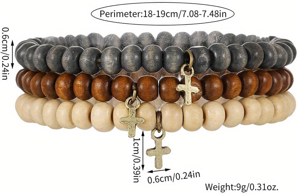 Puka Shell Bracelet for Men Wooden Bracelets Turquoise Stack Beaded Minimalist Trendy Jewelry for Friend Gift