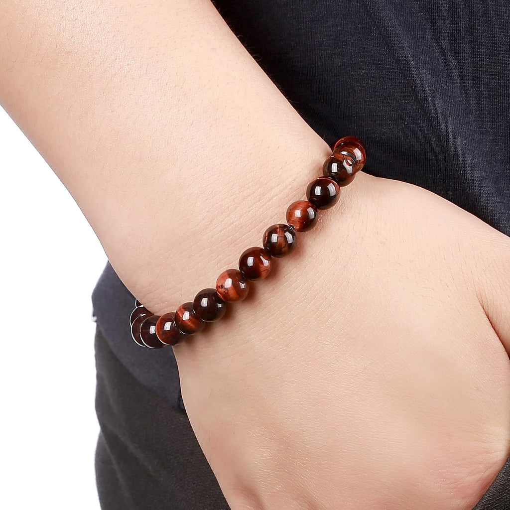 Men Women 8mm Natural Stone Lava Rock Diffuser Bracelet