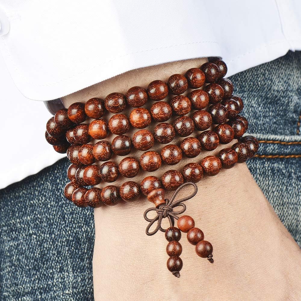 Mala Beads Bracelet 108 8mm Prayer Meditation Sandalwood Elastic…