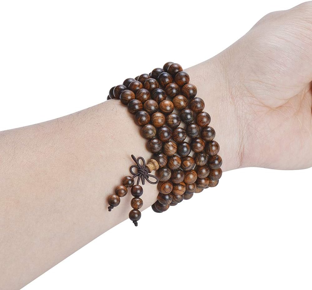 Mala Beads Bracelet 108 8mm Prayer Meditation Sandalwood Elastic…