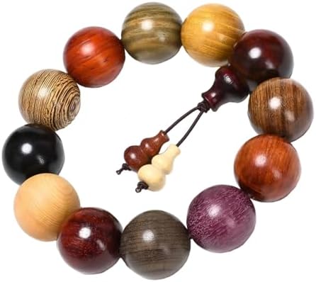 Handcrafted Wooden Bead Bracelet, Multi-Color Prayer Bracelet, 1 Piece