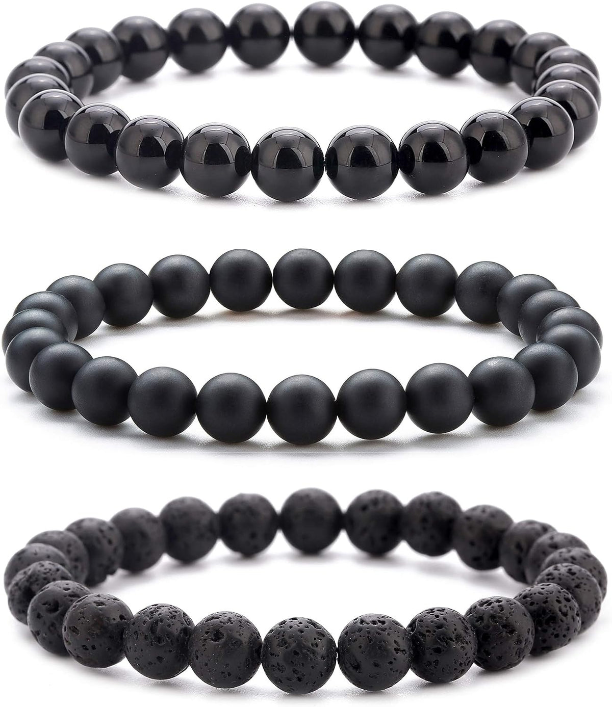 Men Women 8mm Natural Stone Lava Rock Diffuser Bracelet