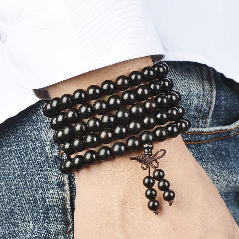 Mala Beads Bracelet 108 8mm Prayer Meditation Sandalwood Elastic…