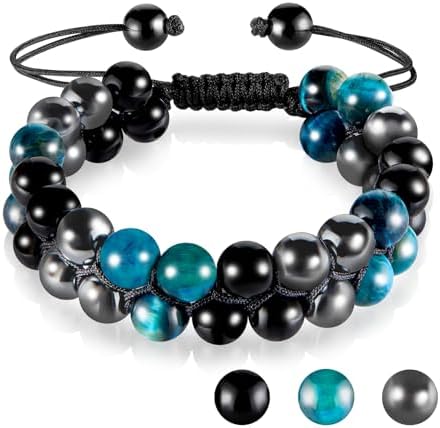 Tiger Eye Bracelets for Men Women, Triple Protection Bracelet